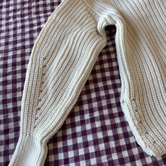 Everlane Texture Cotton V-Neck Sweater - Bone - S - Picture 4 of 7